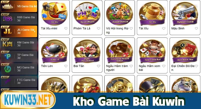 Kuwin cung cấp nhiều game bài hấp dẫn số 1 hiện nay